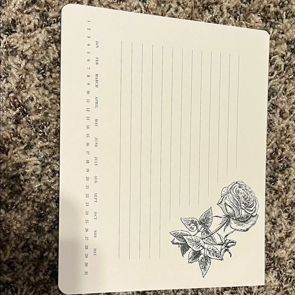 Elegant Floral Planner Set - Cream and Black